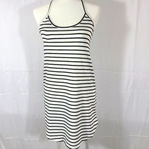 Black and white striped shein dress, size s